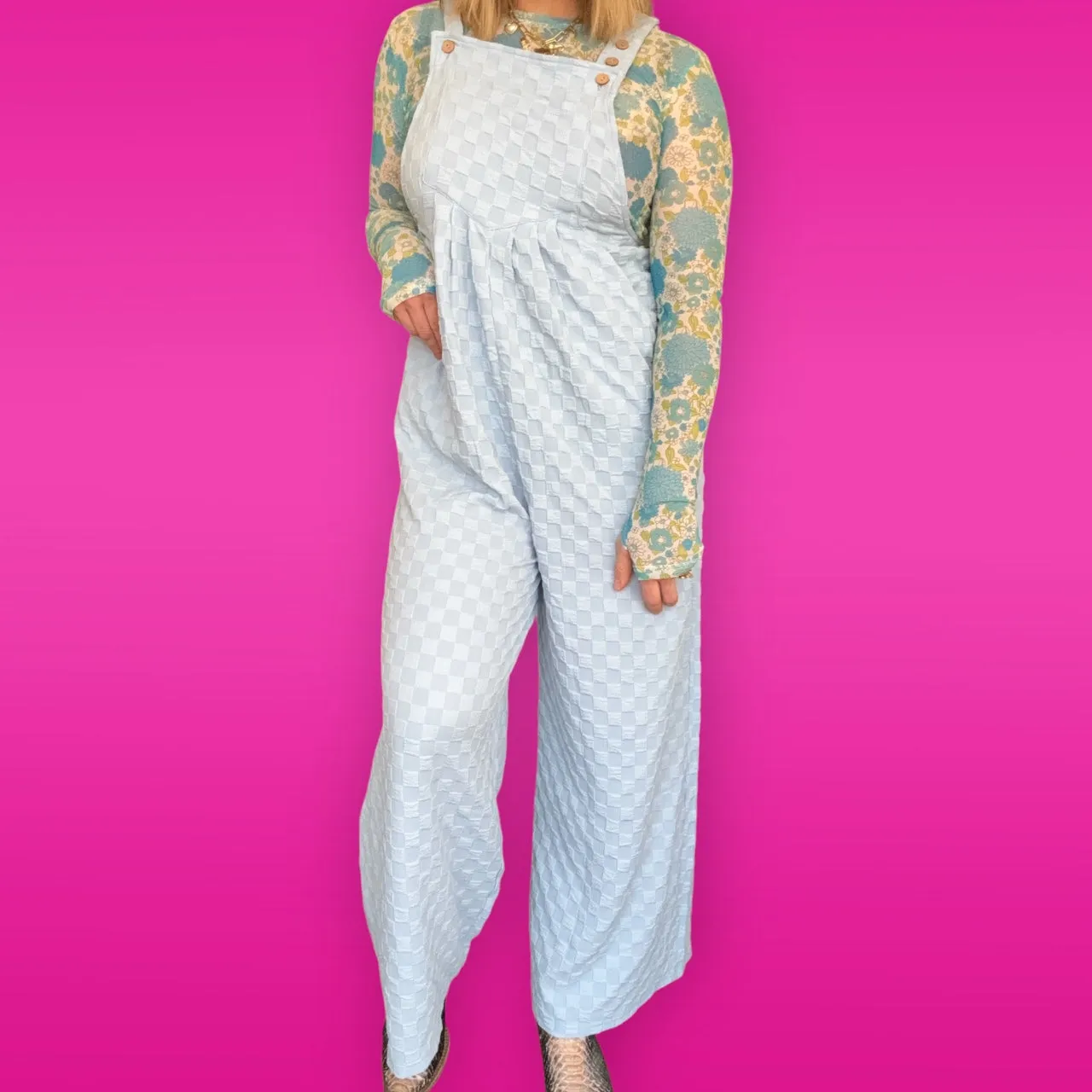 Sky bound Checkered Overalls
