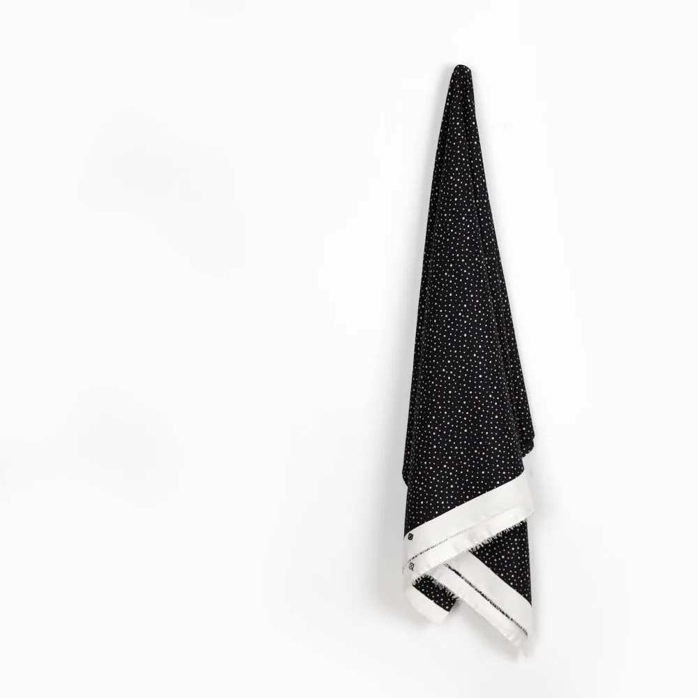 Snow Speckle Self Stripe Satin - Night
