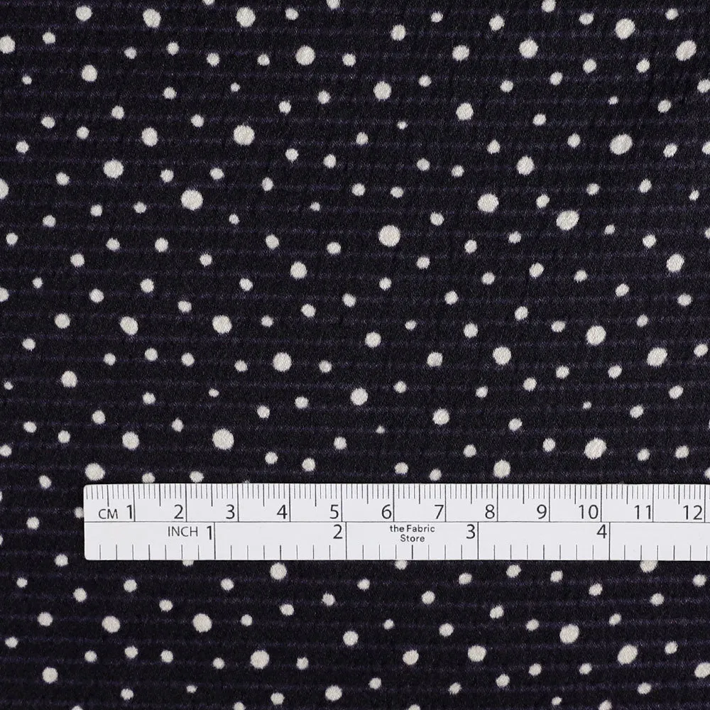 Snow Speckle Self Stripe Satin - Night