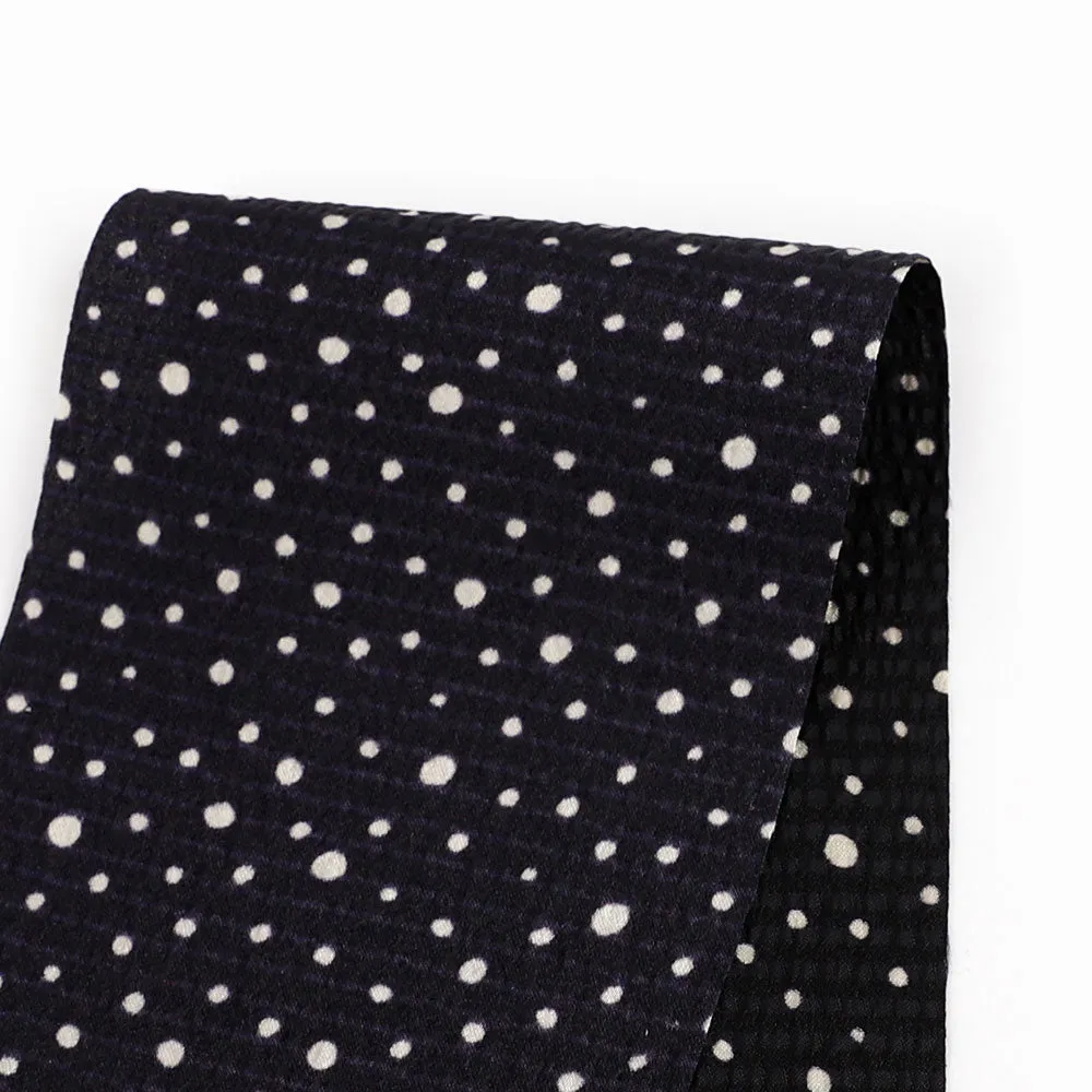 Snow Speckle Self Stripe Satin - Night