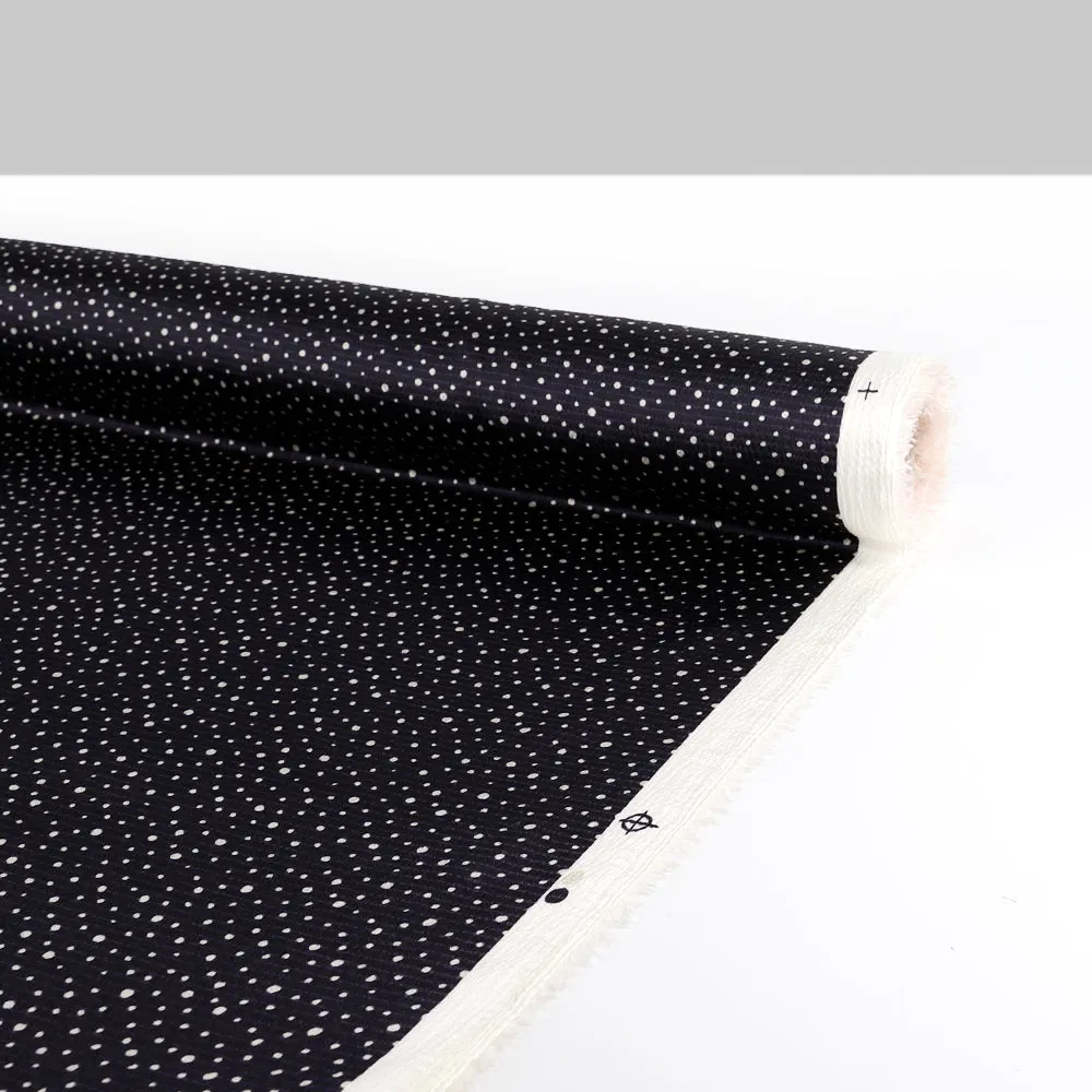 Snow Speckle Self Stripe Satin - Night