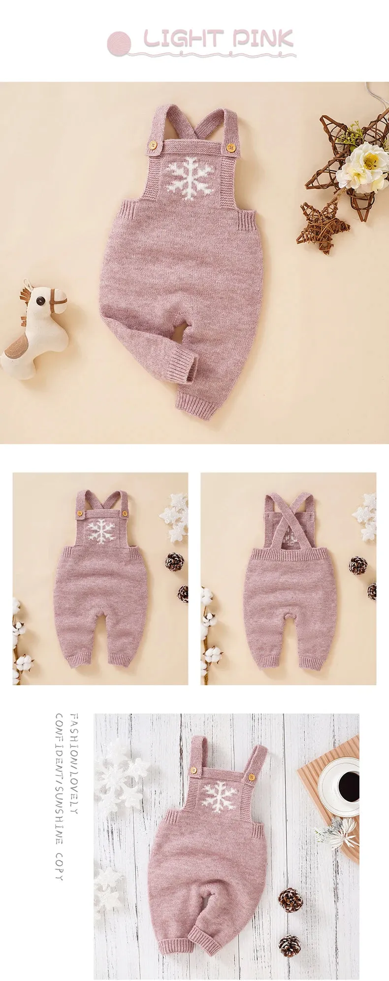 Snowflake Knitwear Baby Romper for 0-18M