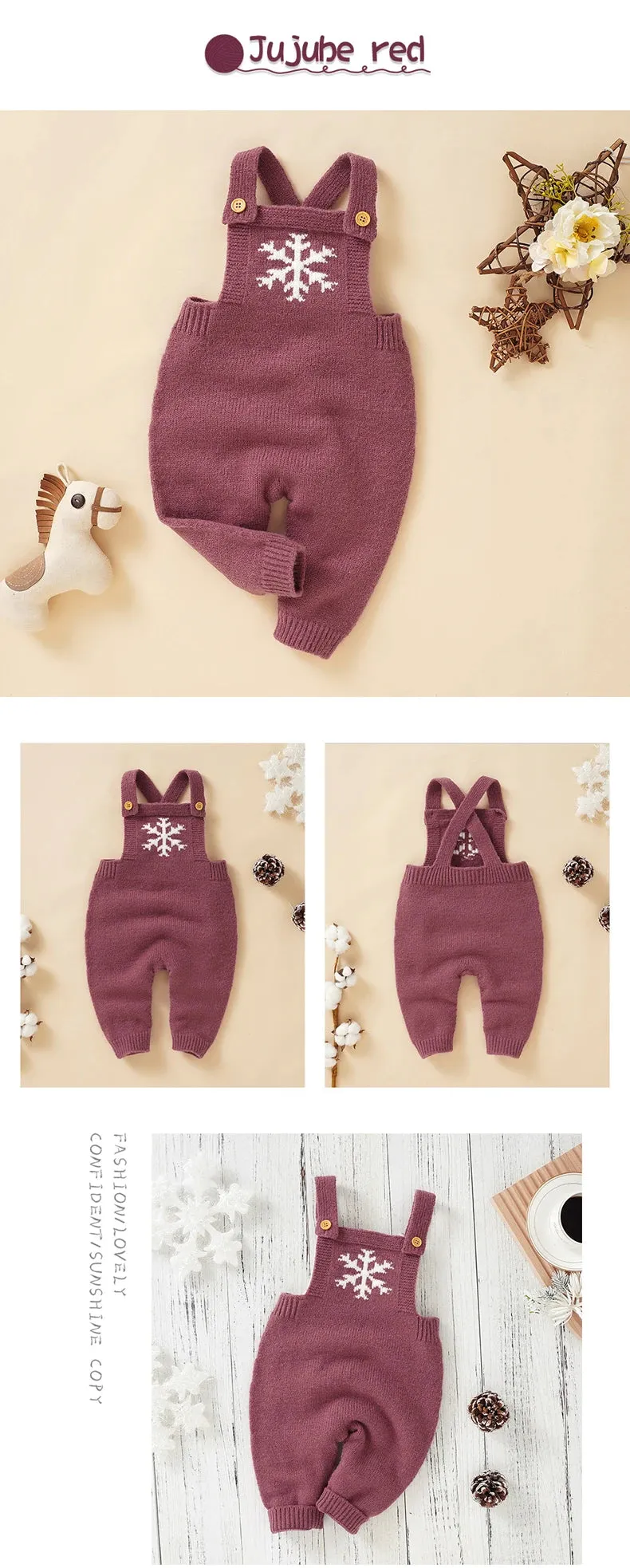 Snowflake Knitwear Baby Romper for 0-18M
