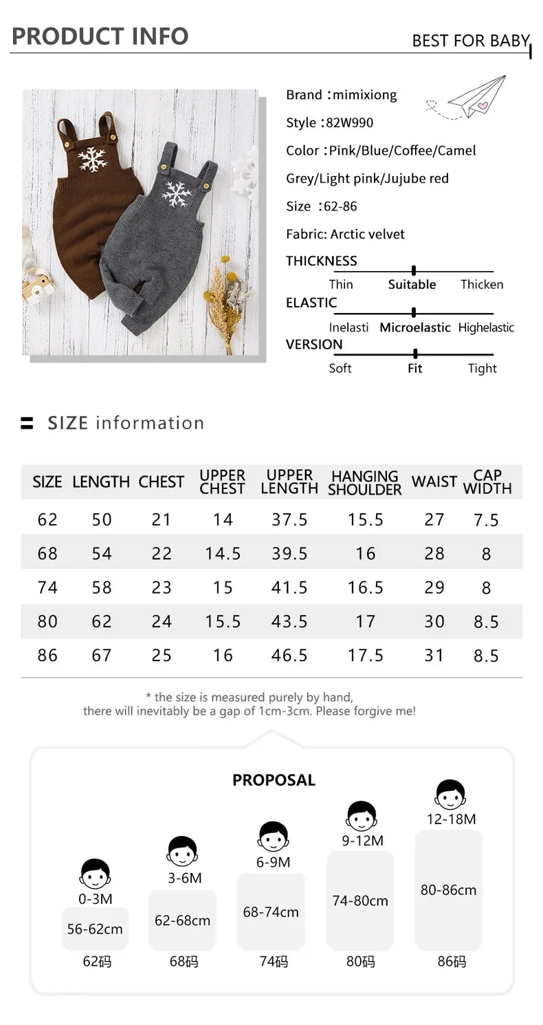 Snowflake Knitwear Baby Romper for 0-18M