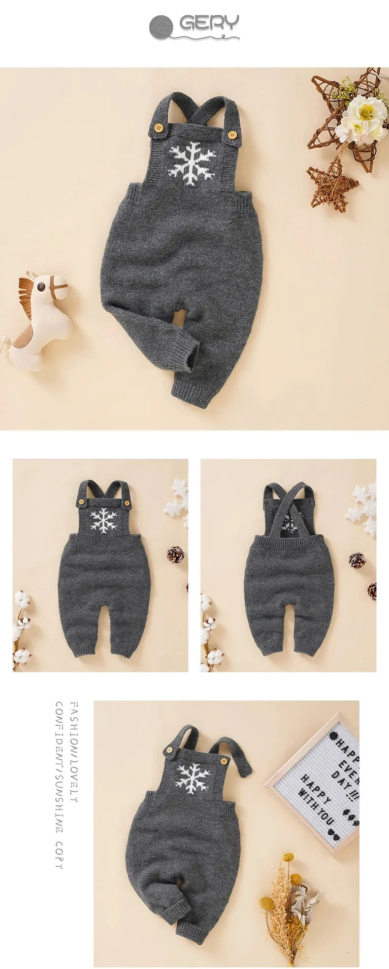 Snowflake Knitwear Baby Romper for 0-18M