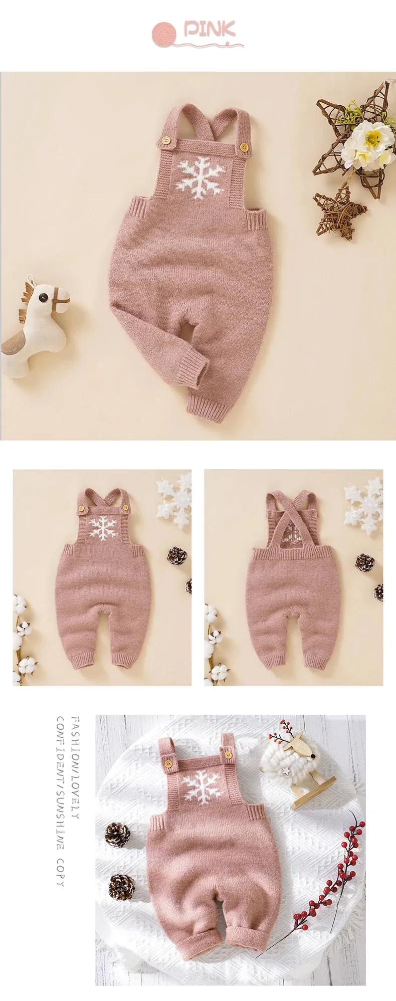 Snowflake Knitwear Baby Romper for 0-18M