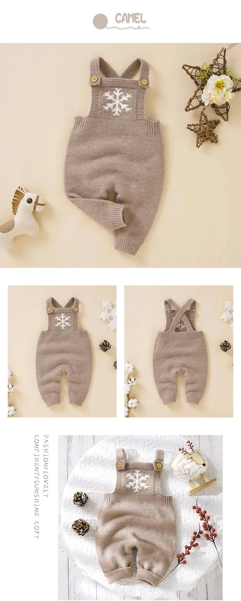 Snowflake Knitwear Baby Romper for 0-18M