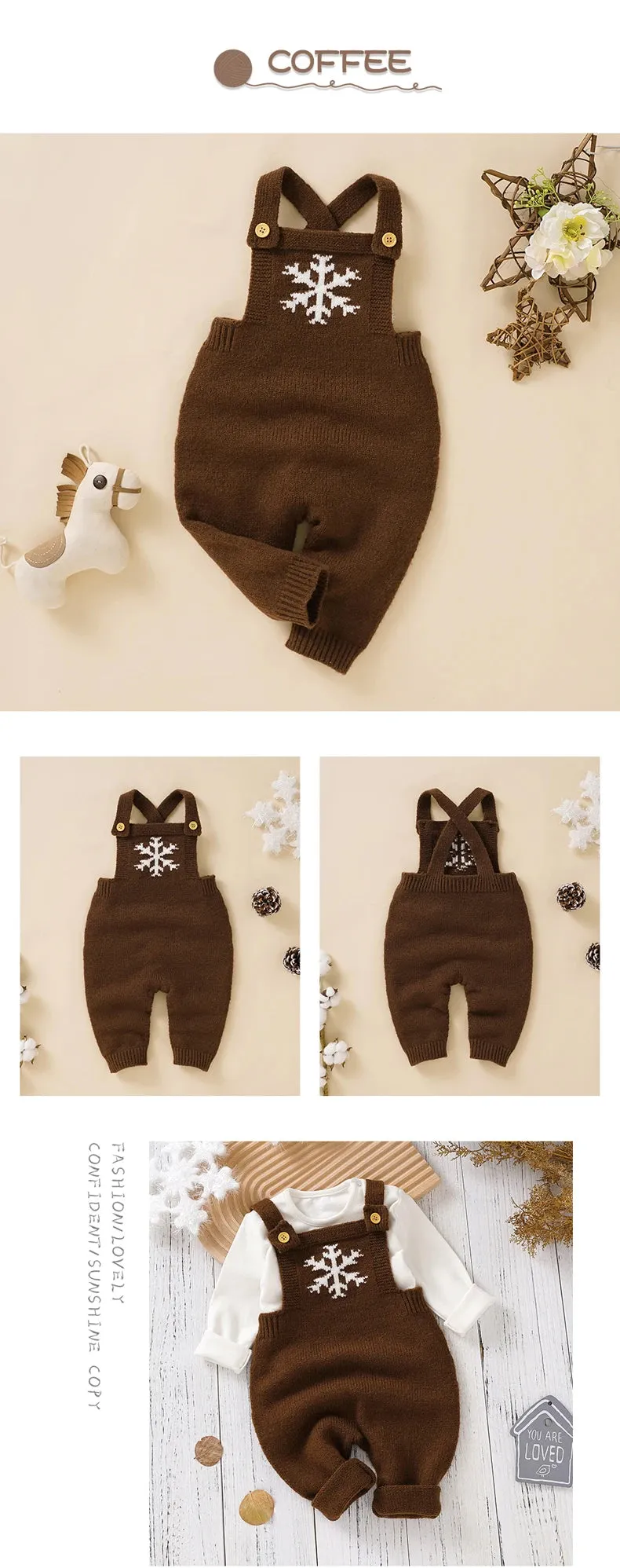 Snowflake Knitwear Baby Romper for 0-18M