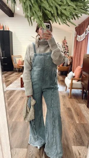 Snowflake Pinstriped Jumpsuit Overalls