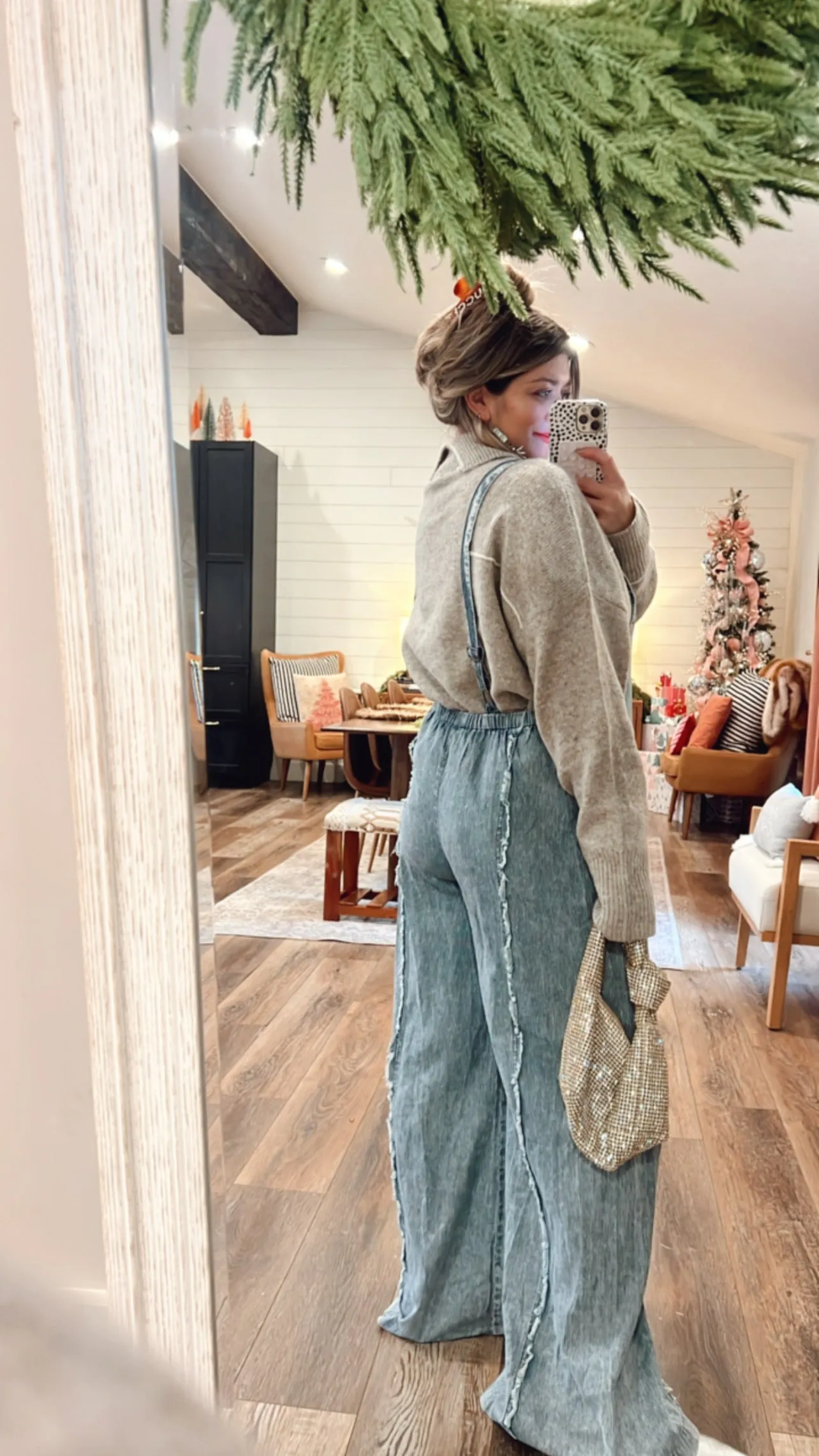 Snowflake Pinstriped Jumpsuit Overalls