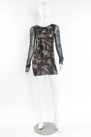 Soleil Floral Foliage Mesh Dress