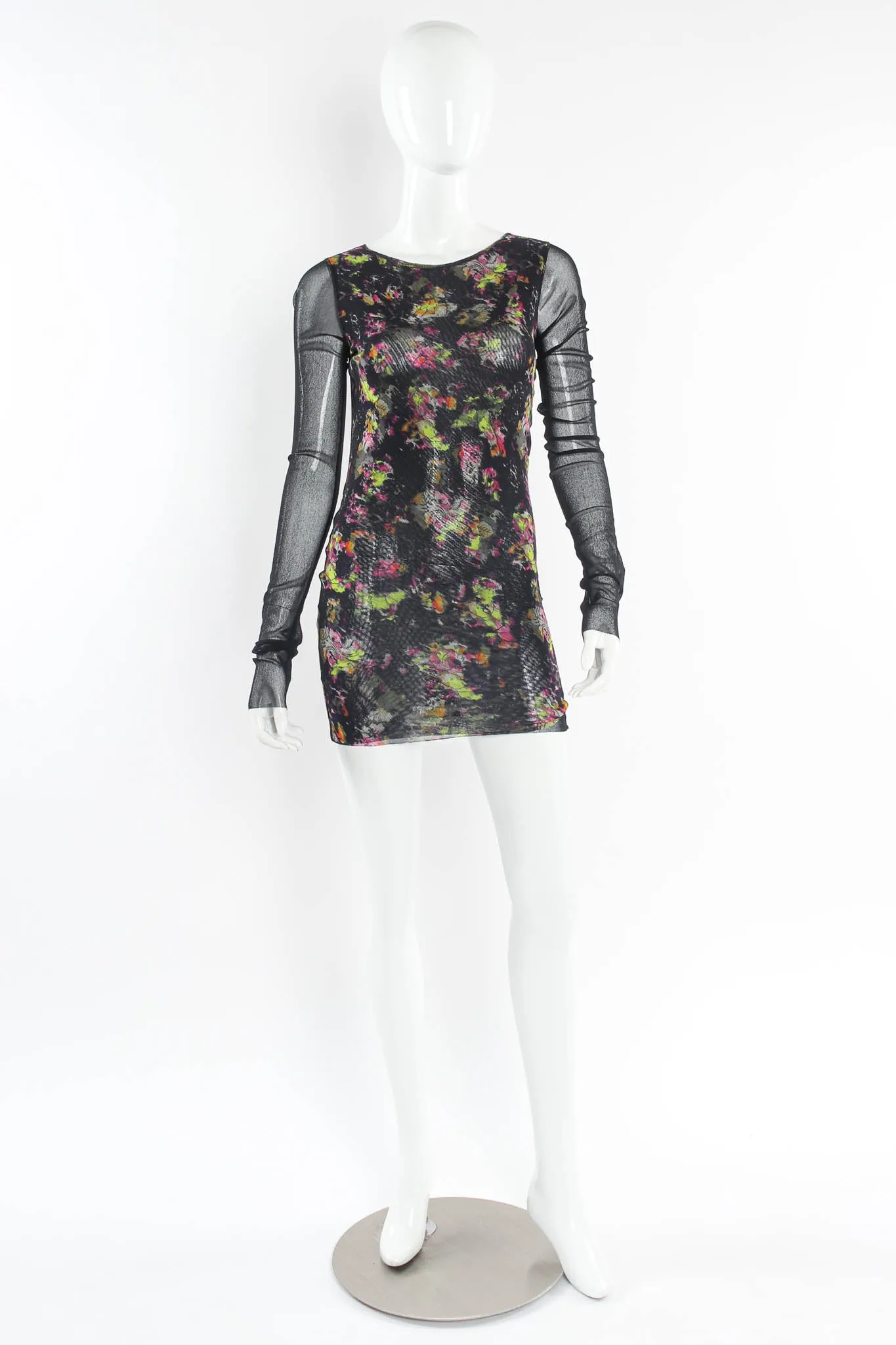 Soleil Floral Foliage Mesh Dress