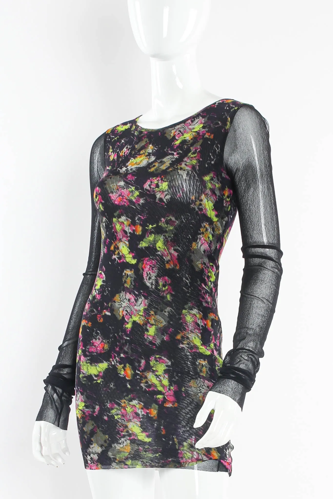 Soleil Floral Foliage Mesh Dress