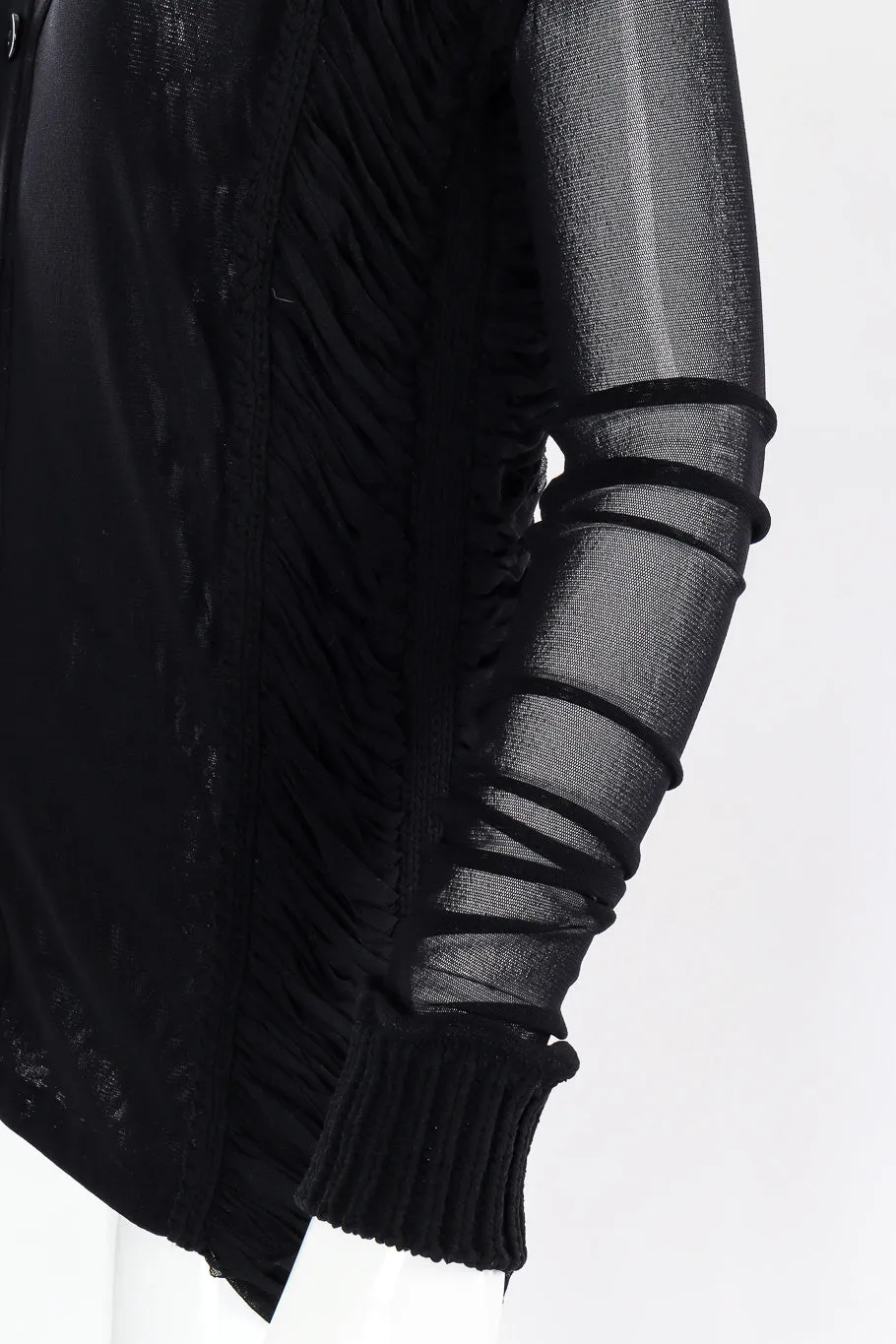 Soliel Micromesh Ruched Cardigan