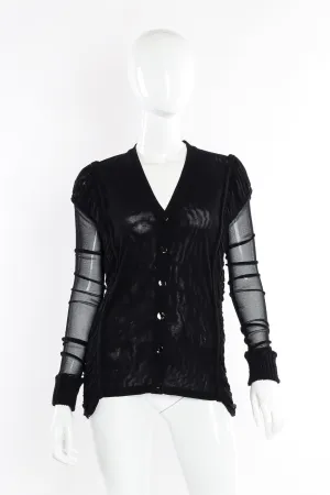 Soliel Micromesh Ruched Cardigan