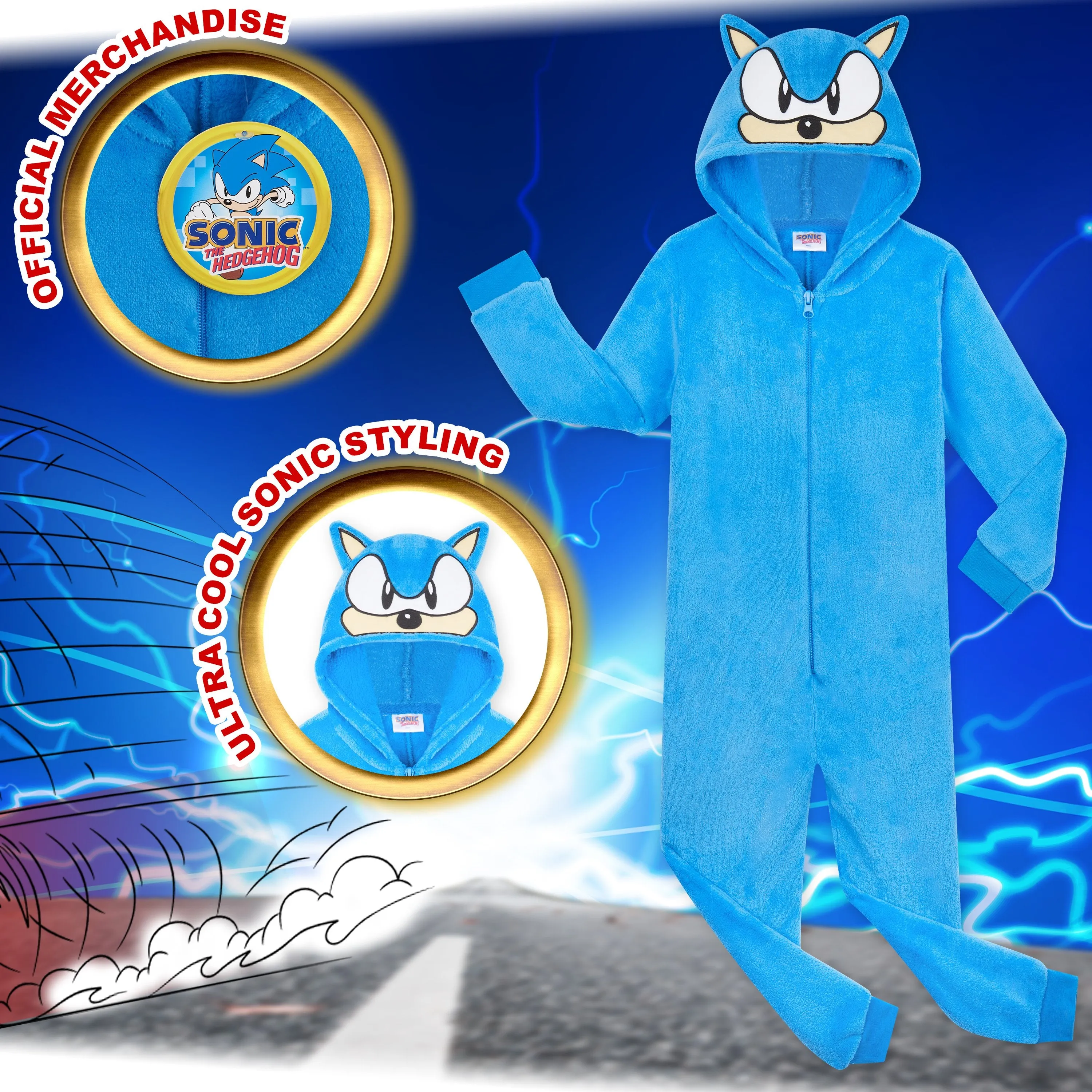 Sonic The Hedgehog Onesies for Boys, Fleece Onesie, Gamer Gifts