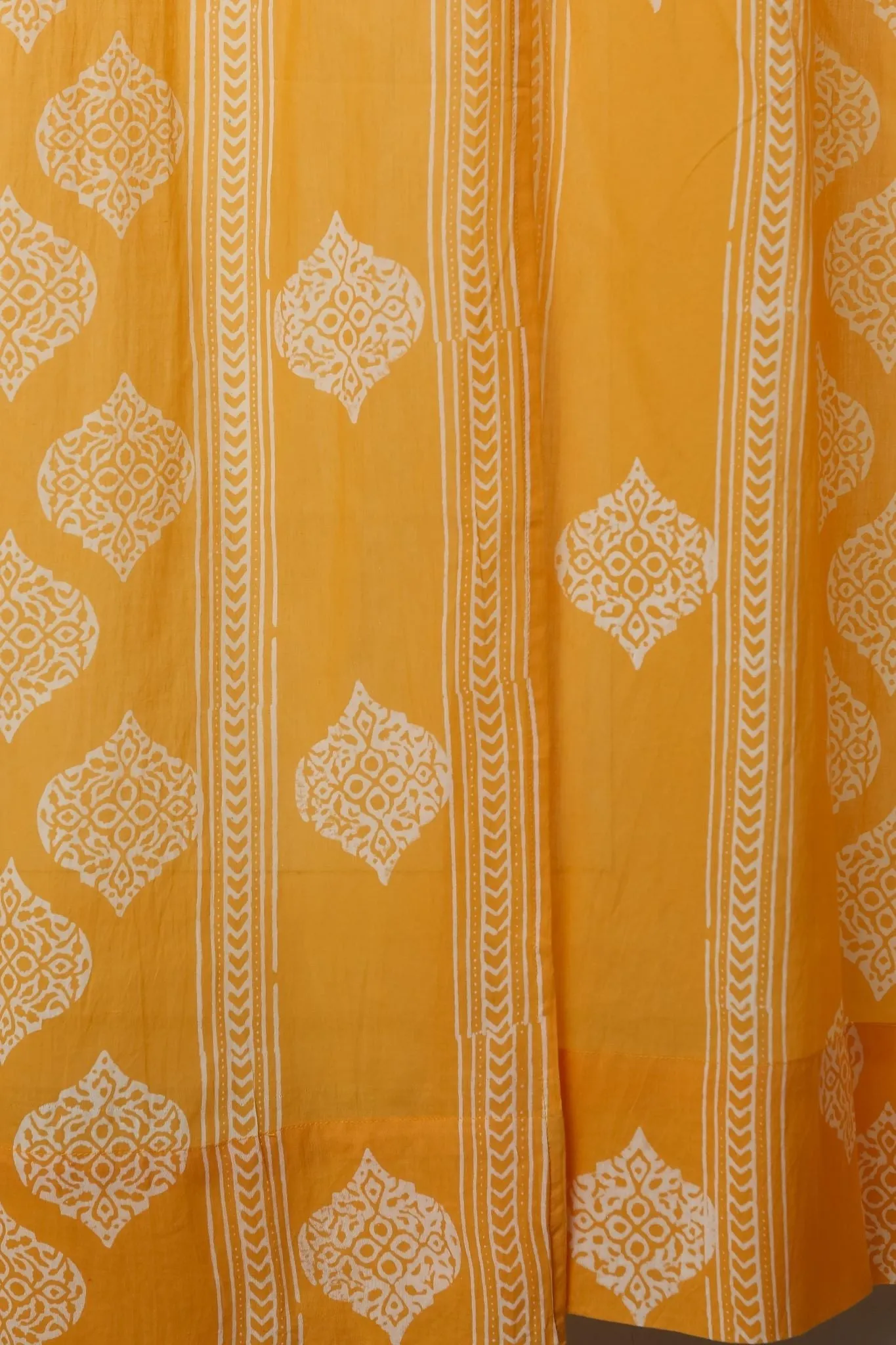 SootiSyahi 'Daffodil' Handblock Printed Cotton Window Curtain