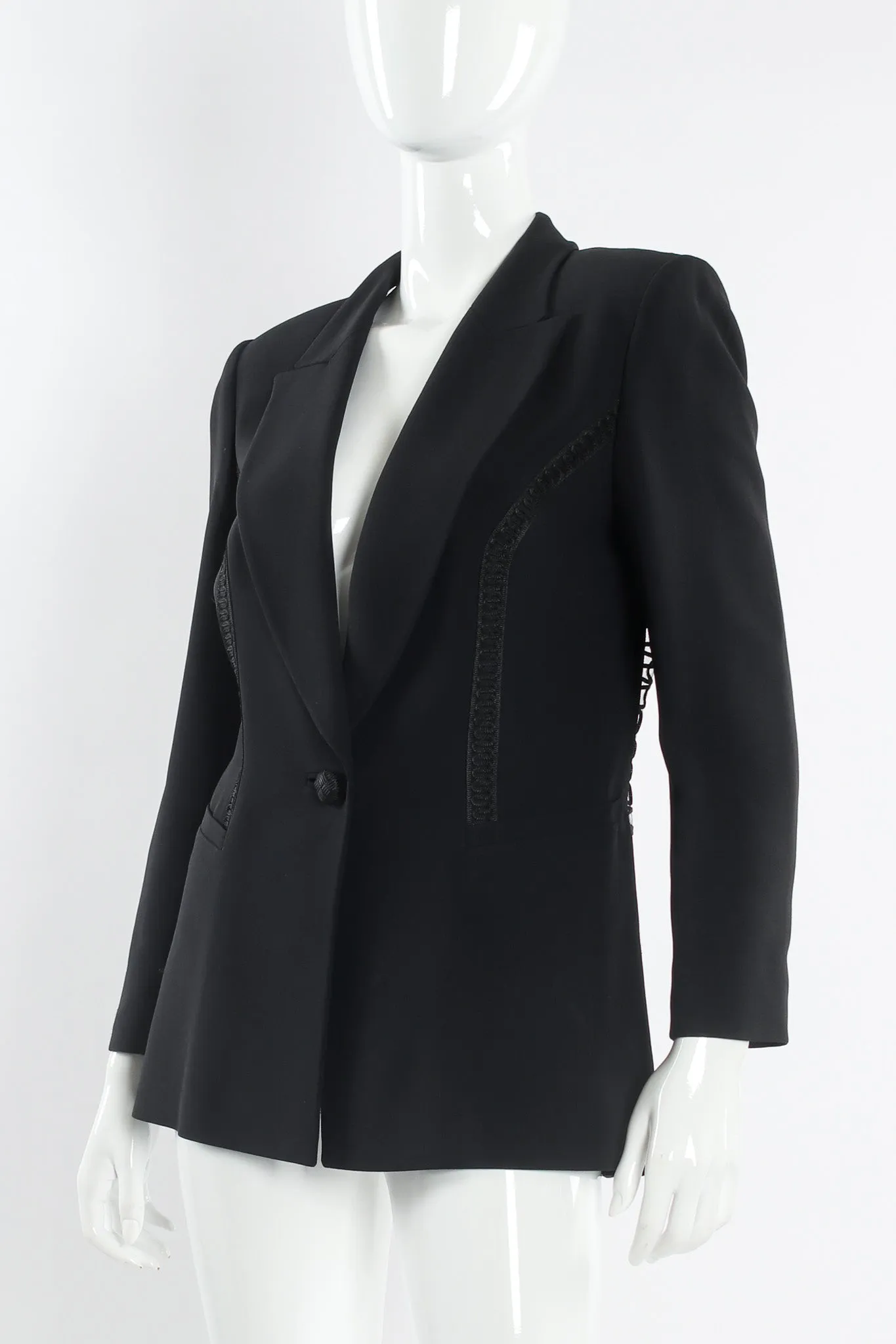 Soutache Braid Geo Mesh Blazer