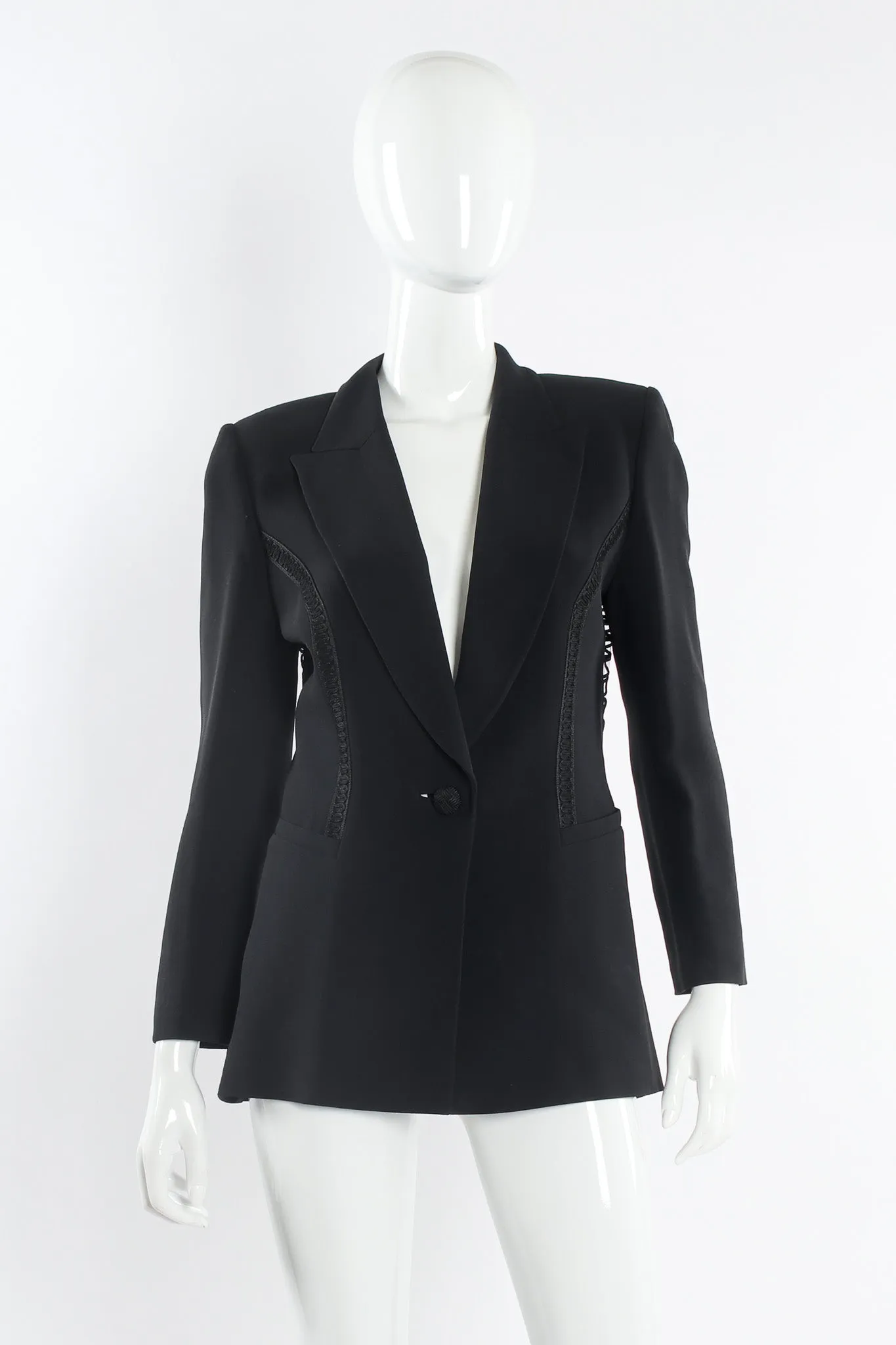 Soutache Braid Geo Mesh Blazer