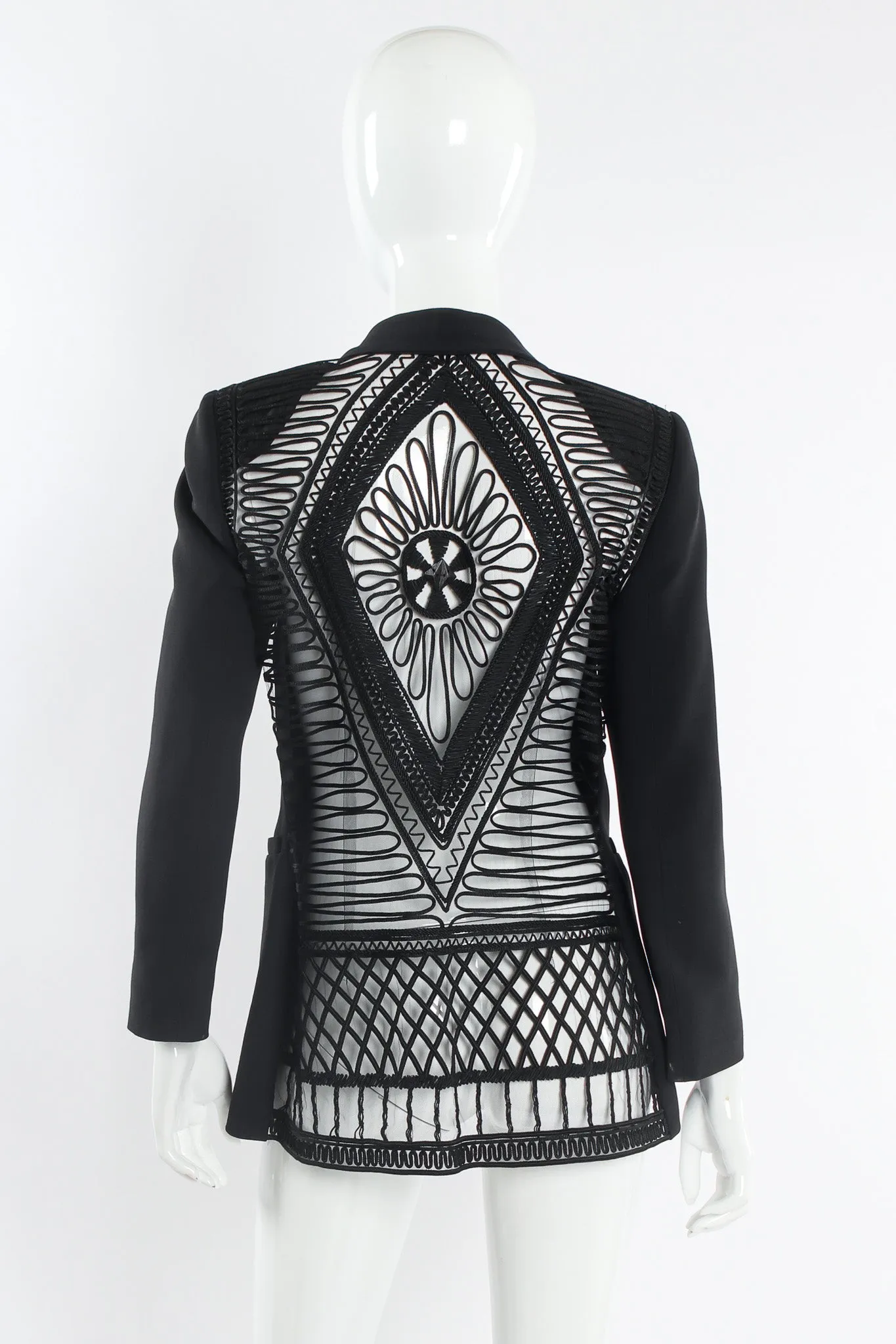 Soutache Braid Geo Mesh Blazer