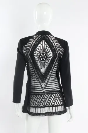 Soutache Braid Geo Mesh Blazer