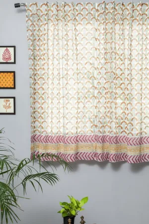 'Sparkle’s Garden' Handblock Printed Cotton Window Curtain