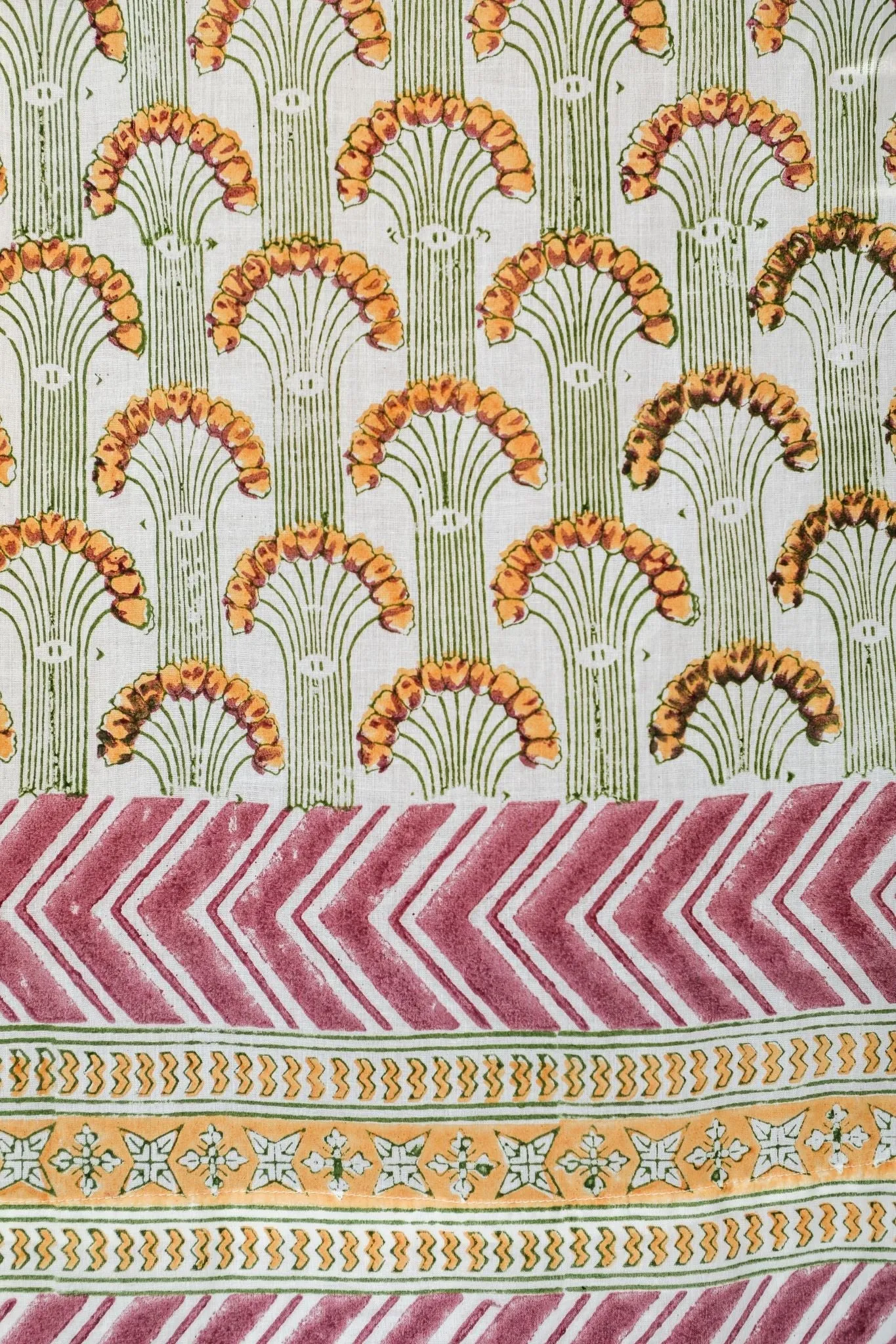 'Sparkle’s Garden' Handblock Printed Cotton Window Curtain
