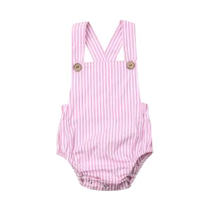 St-Tropez Baby Overalls - Pink Stripes