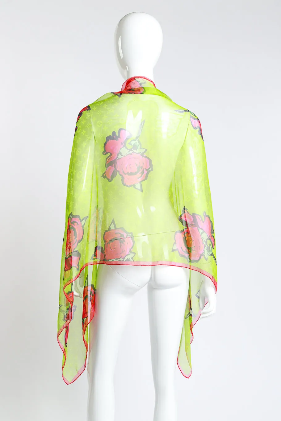 Stephen Sprouse Graffiti Rose Scarf