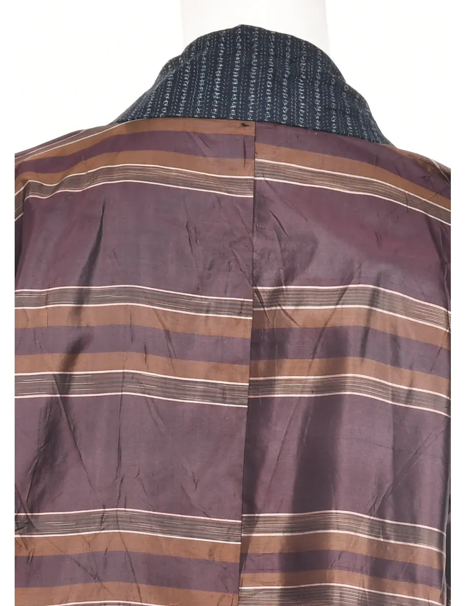 Striped Midi Length Kimono - L