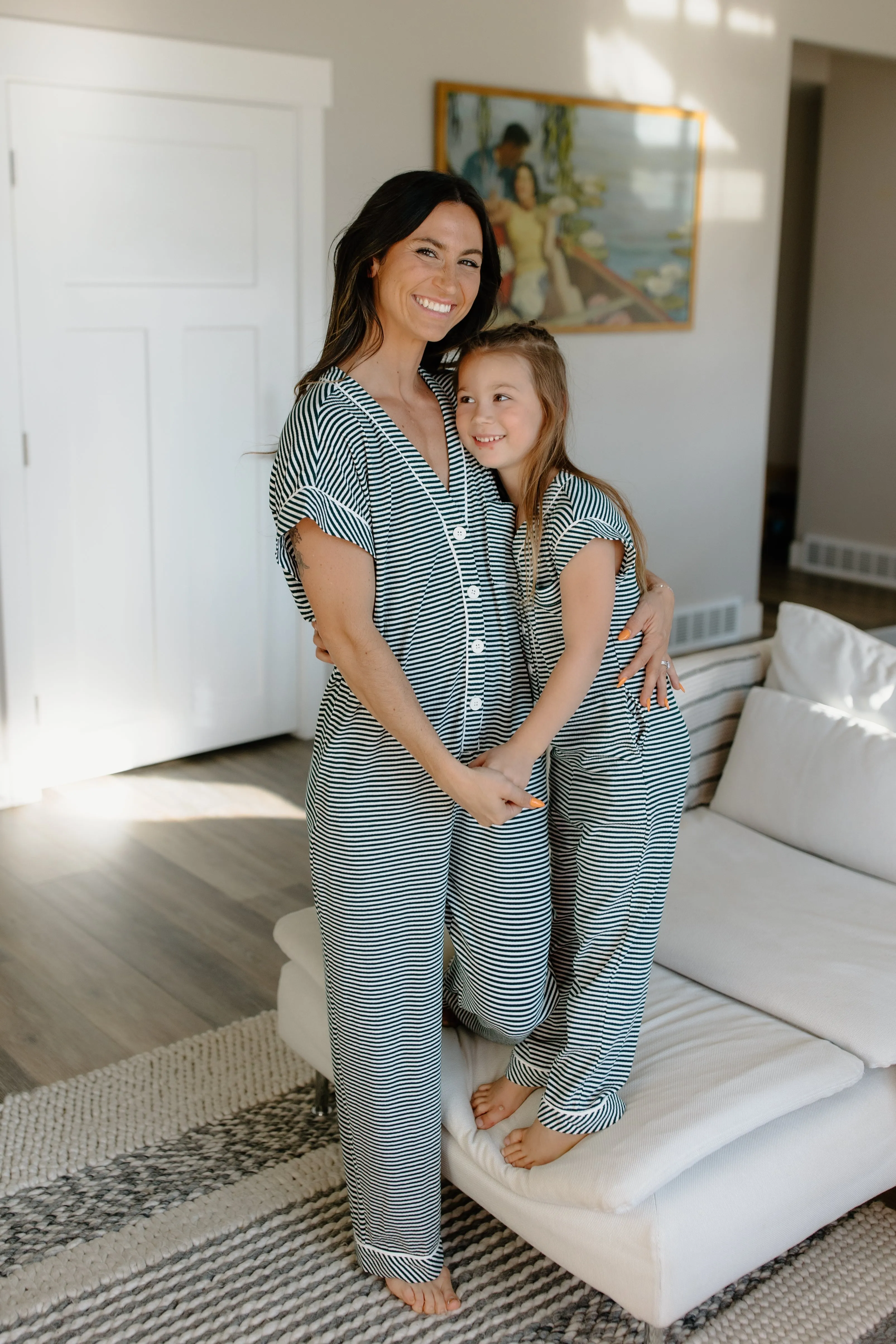 Striped Onesie Pajama - Petite