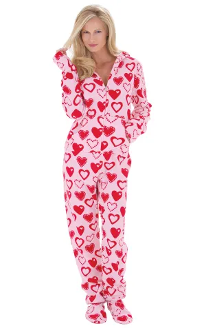 Sweetheart Hoodie-Footie Onesie Pajamas