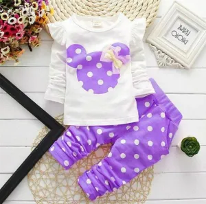 T-shirt Pants Baby Clothing Set Purple