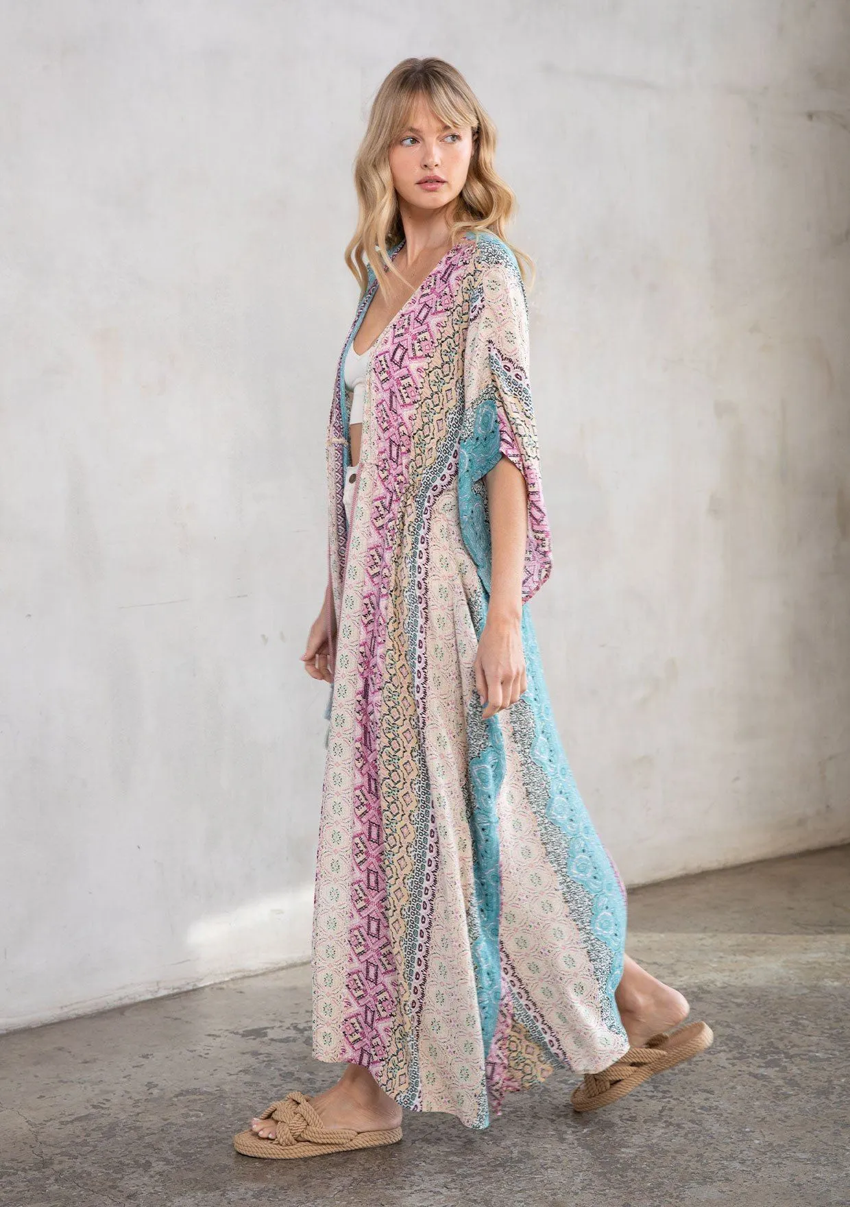 Take me to Coachella Paisley Maxi Kimono