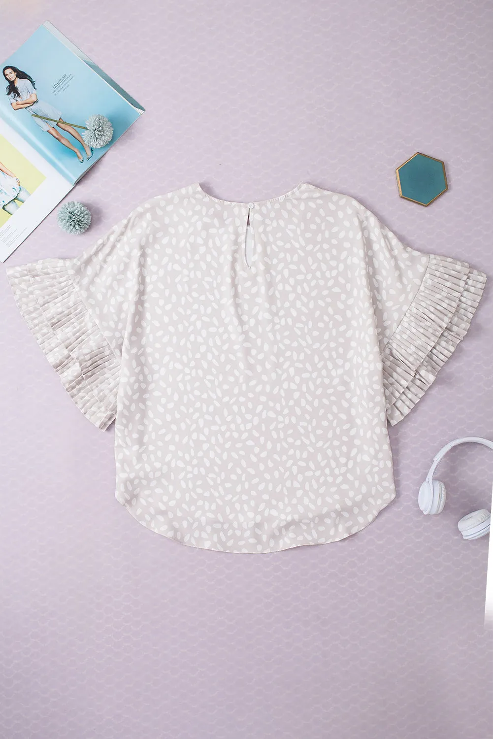 Tamara Printed Round Neck Half Sleeve Blouse