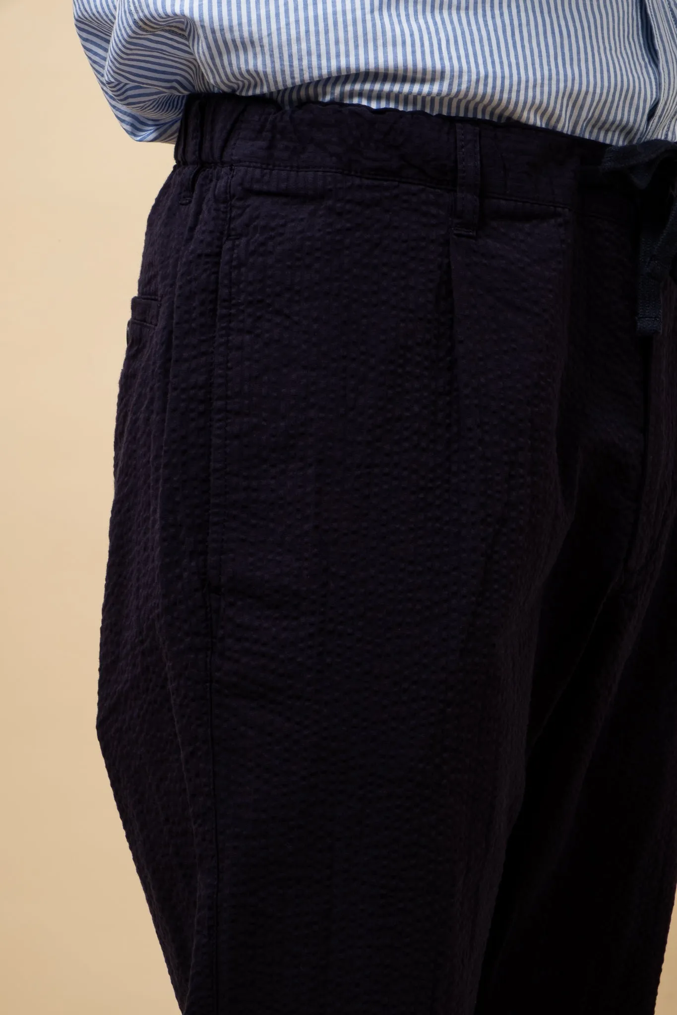 Tanker Pants Seersucker - Deep Blue