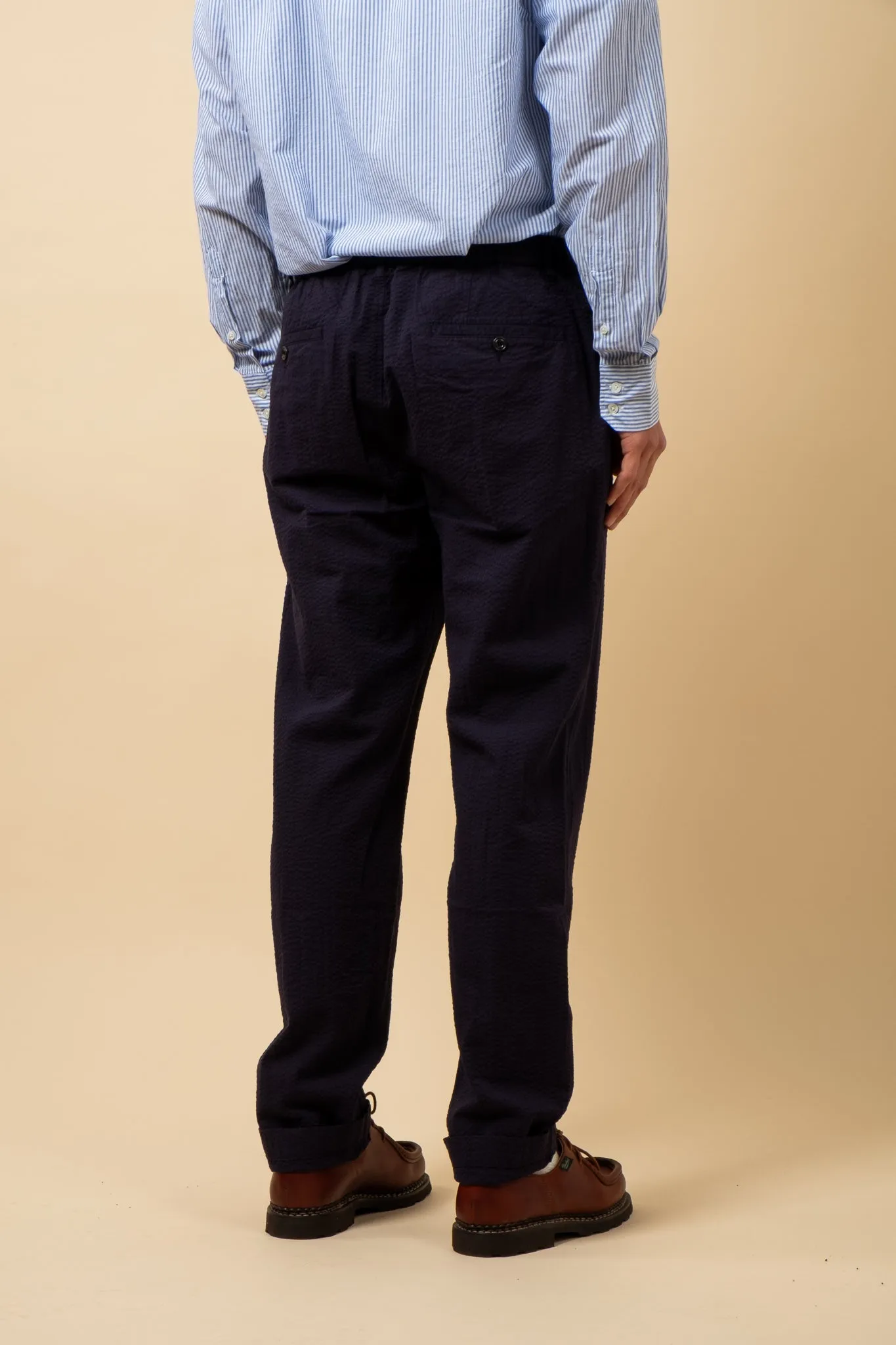 Tanker Pants Seersucker - Deep Blue