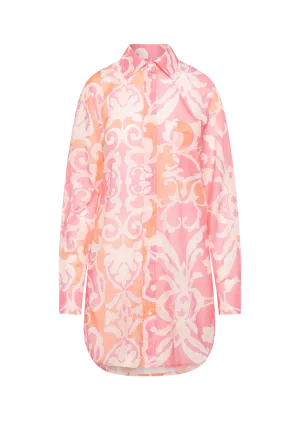 TAYA LIGHT PINK COTTON PRINTED VOILE BLOUSE