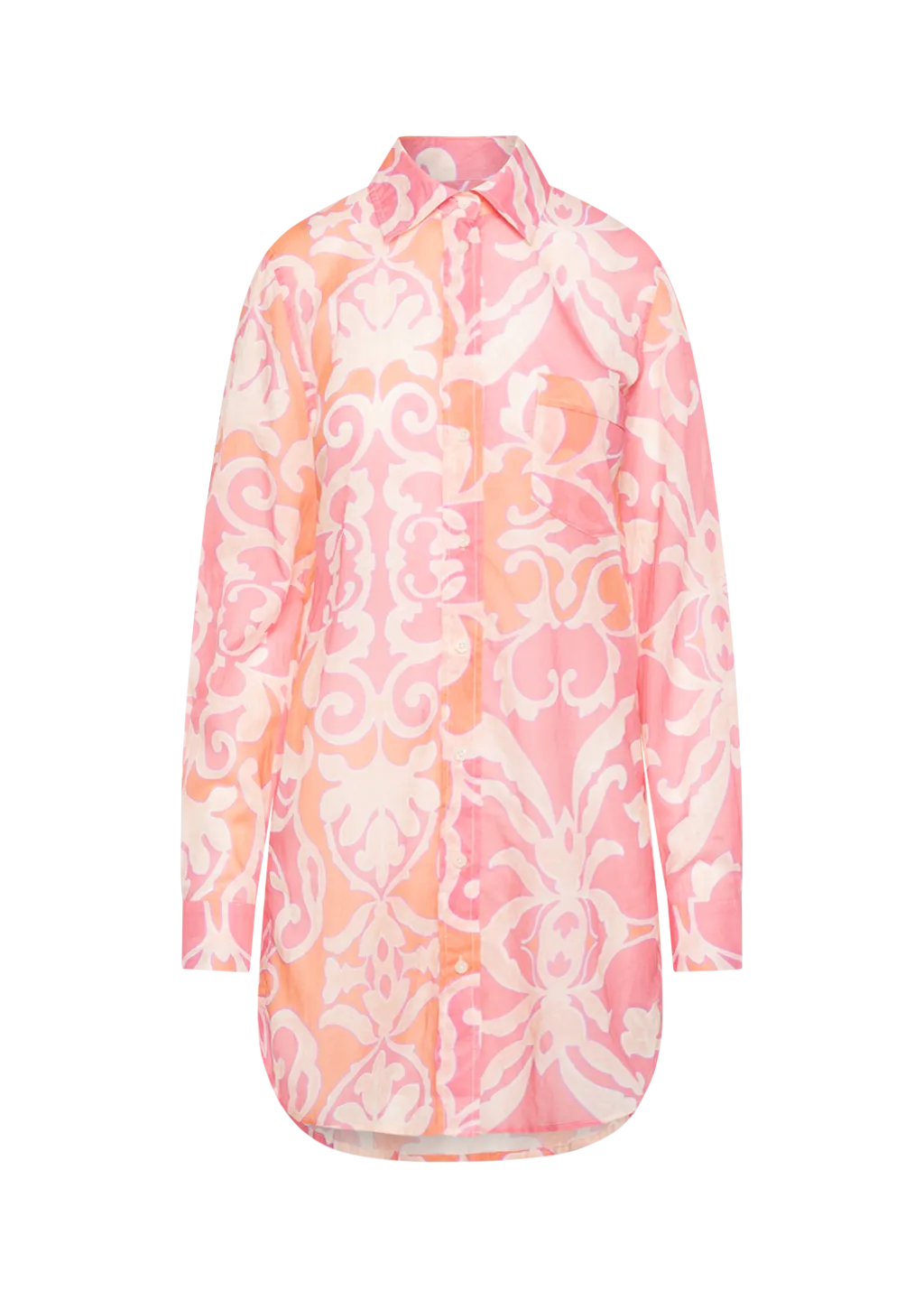 TAYA LIGHT PINK COTTON PRINTED VOILE BLOUSE