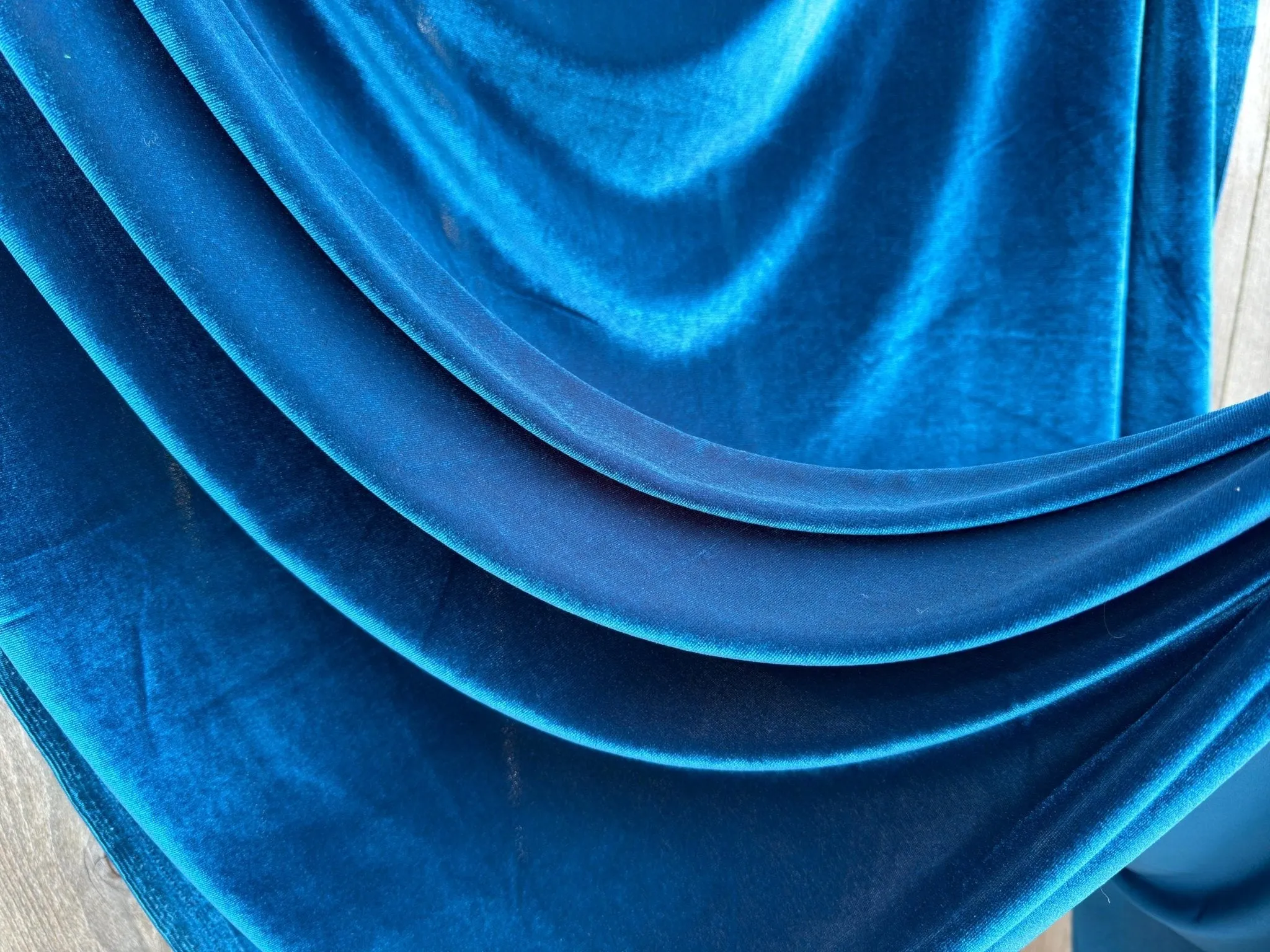 Teal Luxury Velvet Fabric Stretch by Yard Blue Velvet Material For Dresses, Clothes, Scrunchies, Bows, Backdrops, Drapes, Baby Shower Fabric