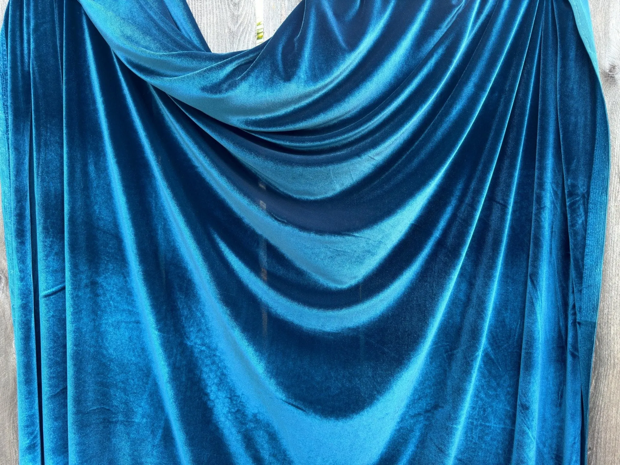 Teal Luxury Velvet Fabric Stretch by Yard Blue Velvet Material For Dresses, Clothes, Scrunchies, Bows, Backdrops, Drapes, Baby Shower Fabric