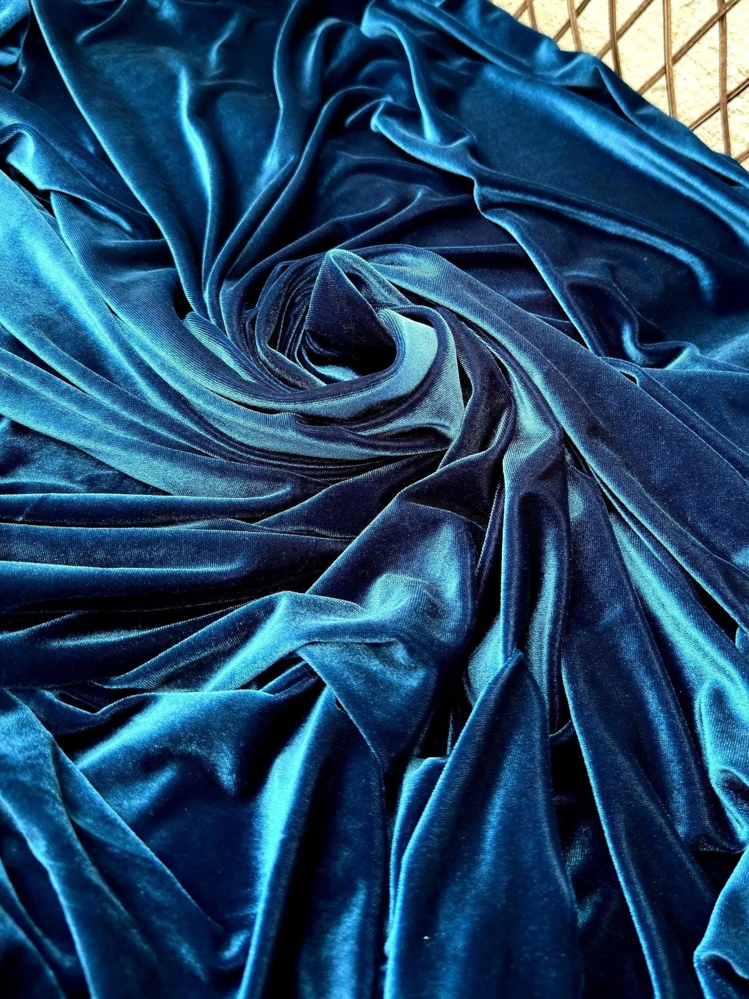 Teal Luxury Velvet Fabric Stretch by Yard Blue Velvet Material For Dresses, Clothes, Scrunchies, Bows, Backdrops, Drapes, Baby Shower Fabric