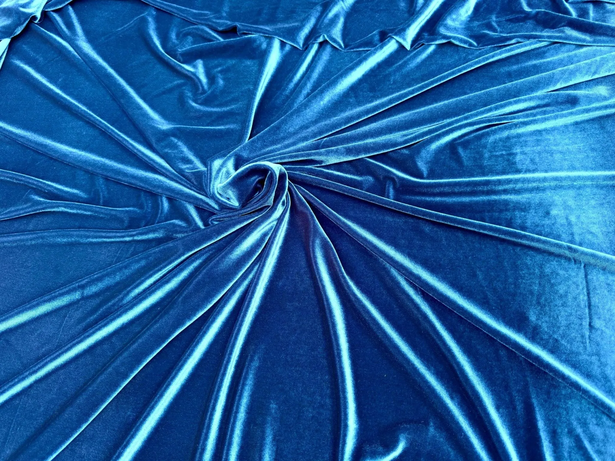 Teal Luxury Velvet Fabric Stretch by Yard Blue Velvet Material For Dresses, Clothes, Scrunchies, Bows, Backdrops, Drapes, Baby Shower Fabric