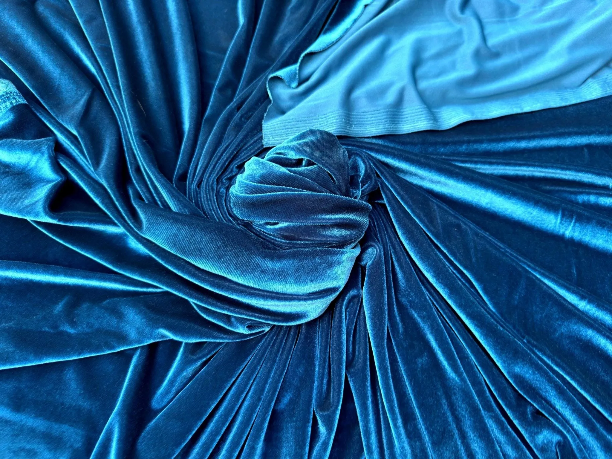 Teal Luxury Velvet Fabric Stretch by Yard Blue Velvet Material For Dresses, Clothes, Scrunchies, Bows, Backdrops, Drapes, Baby Shower Fabric