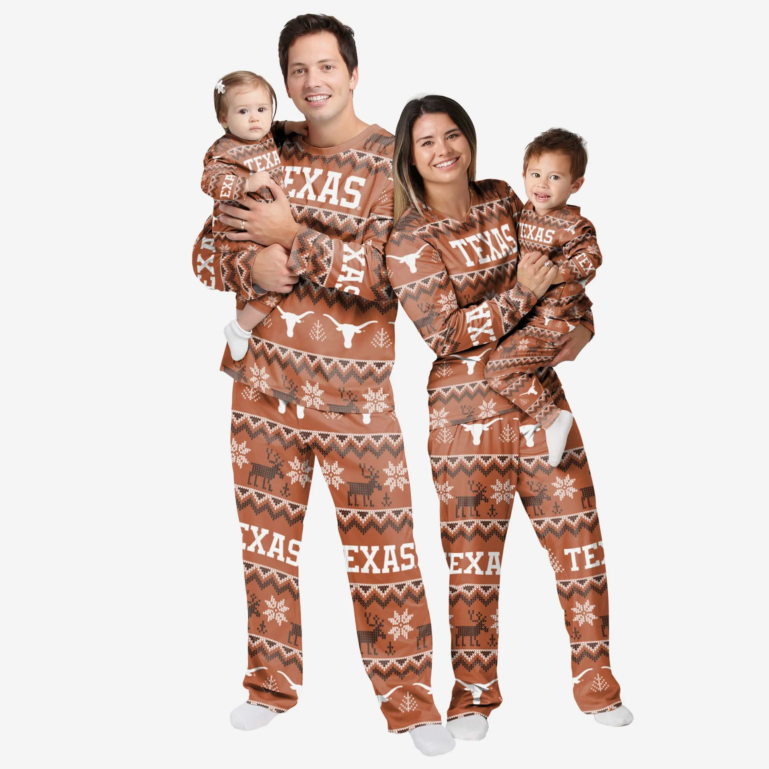 Texas Longhorns Infant Ugly Pattern Family Holiday Pajamas