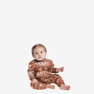 Texas Longhorns Infant Ugly Pattern Family Holiday Pajamas