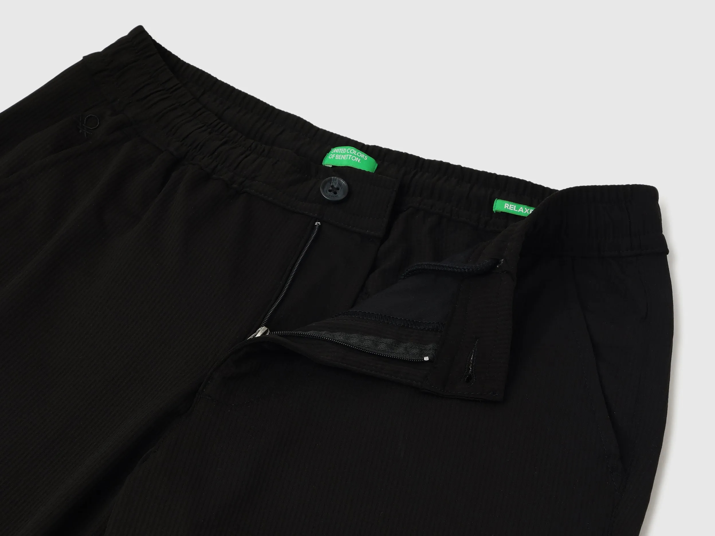 Textured Relaxed Fit Seersucker Pant