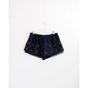 Thakoon Addition Blue Black Jeweled Shorts sz 6
