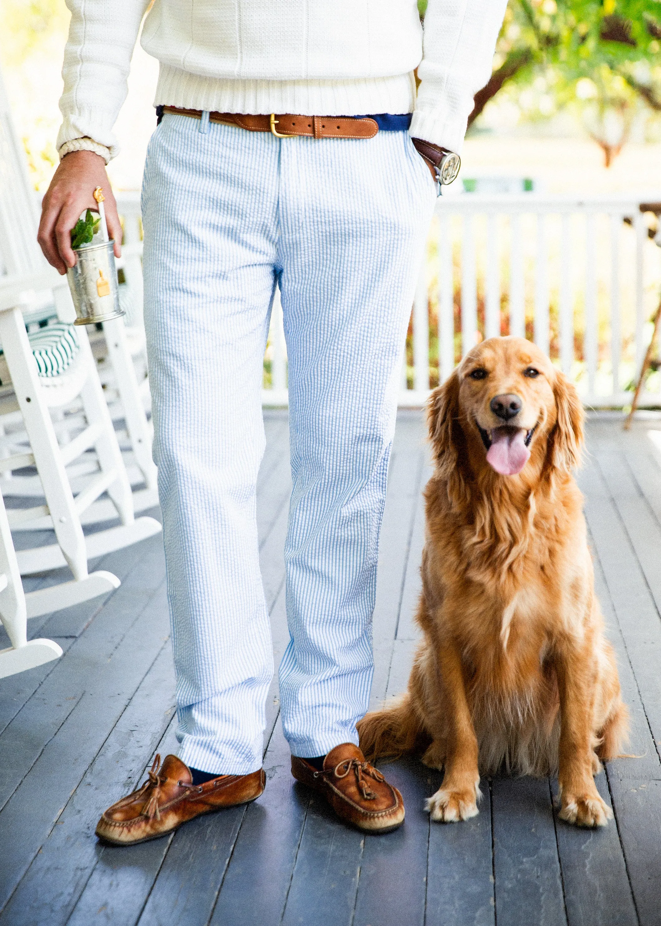 The Azure Seersucker Pants