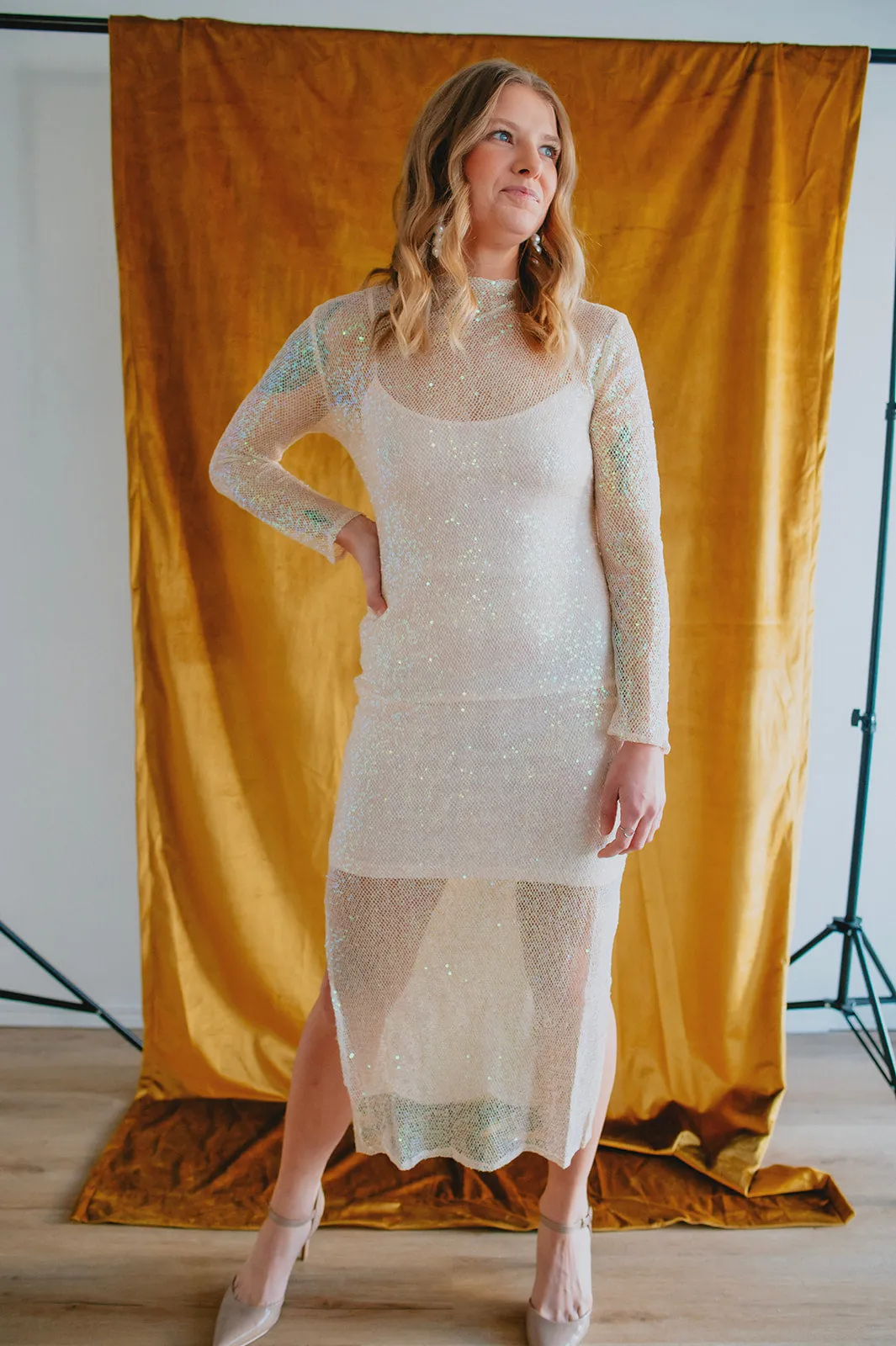 The Blakely Midi Dress - Natural